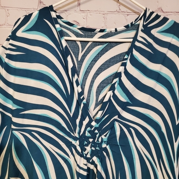 Tropical Print Caftan Dress Coverup - Picture 2 of 3